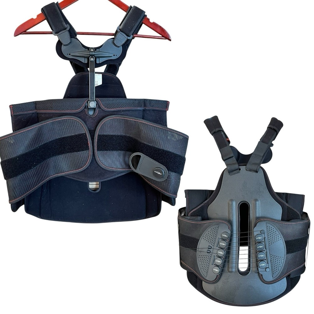 Back Brace DonJoy II TLSO Size Medium Black with Shoulder Straps Thoracic Rehab